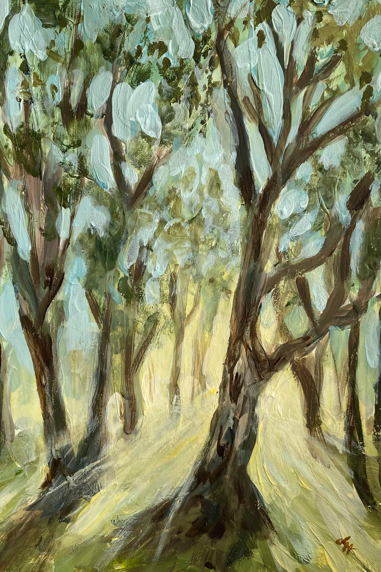 Trees + Sunbeams Original Painting
